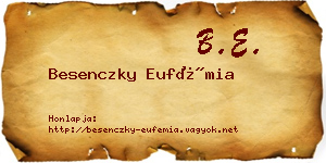 Besenczky Eufémia névjegykártya